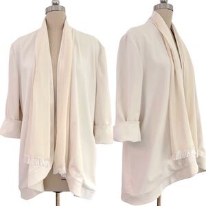 NWT NEW Sally Lapointe Elegant Cream Blazer Silk Jacket 16